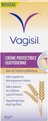 Vagisil Codzienny krem ochronny dla kobiet i skóry wrażliwej z naturalnym prebiotycznym owsem, delikatna formuła, bez perfum, 30 g