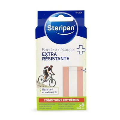 Steripan - Bande à Découper Extra Résistante - Tissu Résistant et Extensible - Lot de 2 x 8 Bandes 10cm x 6cm
