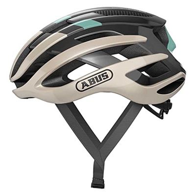 Abus, Casco per bici da corsa ABUS AirBreaker, casco da bici di alta gamma per il ciclismo professionale, per uomo e donna, oro/turchese, taglia S
