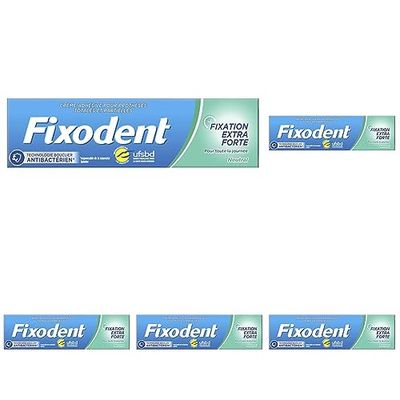 Fixodent Neutral Crème Adhésive Pour Prothèses Dentaires 47g (Lot de 5)