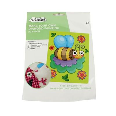Pracht Creatives Hobby 6050-20021 Set per dipingere con i diamanti, motivo ape, incl. accessori, dimensioni circa 20 x 16 cm, set per dipingere con pietre glitterate per bambini a partire da 5 anni