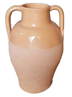 LANGELLA SMALTATA IN TERRACOTTA (MUMMOLO BOCCA LARGA) FATTA A MANO SUL TORNIO ; ALTEZZA CM. 25.