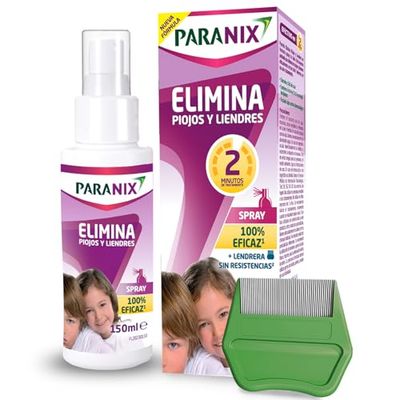 Paranix Tratamento em spray para piolhos e lêndeas, inclui lêndeas, sem inseticidas, 150 ml