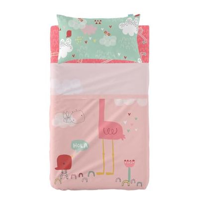 HappyFriday Juego de Sábanas Moshi Moshi Hola Multicolor Cuna de Bebé 2 Piezas - Marca EAN: 8420001107607