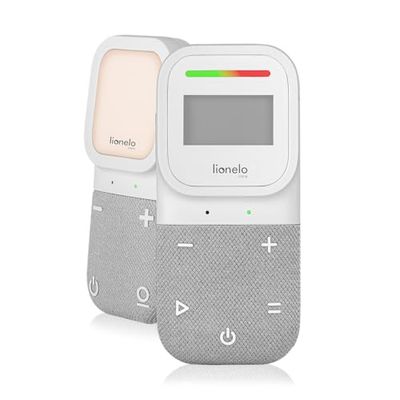 Lionelo Babyline 2.3 Audio-babyfoon met nachtlampje, bereik tot 400 m, lcd-display, intercomfunctie, EcoVox-modus, slaapliedjes, temperatuurweergave, alarm, babyfoon
