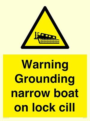 Warning Messa a terra barca stretta sulla serratura cill Sign - 600x800mm - A1P