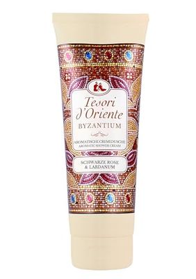 Tesori d'Oriente Crema de ducha 'Bizantium', gel de ducha aromático con rosa negra y ládano, crema de ducha para cuidado corporal, ritual para cuerpo y sentidos, 250 ml