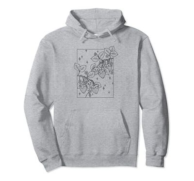 Planta de fresa con flores y frutos de bayas Sudadera con Capucha