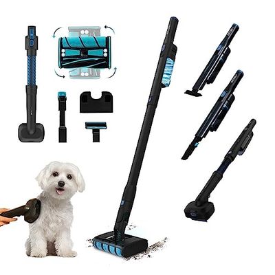 Cecotec Aspirateur Balai Scoba 2100 Twice Animal, Moteur Digital Brushless, 20 kPa d'Aspiration, 210W, Conception Légère, Tête Motorisée Dual Brush, Brosse pour Animaux.