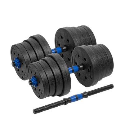 Bitumen halterset met verbindingsstang 2x15 kg, Rebel Active RBA-2301