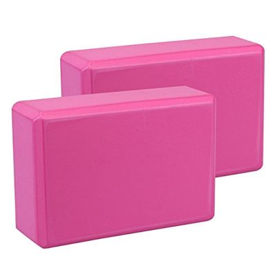 EXERZ Yoga Blokken 2 stks Gym Bakstenen Hoge dichtheid EVA Foam -Comfortabele Fitness Yoga Bakstenen, Anti-Slip, Lichtgewicht en Reisvriendelijke Pilates Praktijk (Roze)
