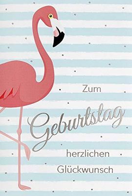 Verjaardagskaart Basic Classic - Flamingo - 11,6 x 16,6 cm