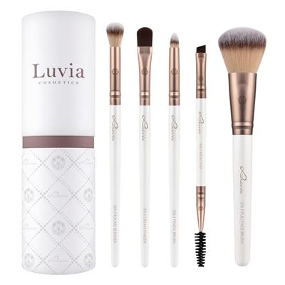 Set de pinceles de maquillaje Luvia, Daily Selection Set, Pinceles para polvos y ojos, 5 pinceles cosméticos veganos, Pinceles de maquillaje