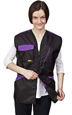 Dingo Gilet pour Les Entraîneurs de Sports, d'Agilité, d'Obéissance, Imperméable, Nombreuses Poches, Fermeture à Glissière à Deux Voies, Cordon de Serrage à la Taille, Violet Vif, Taille XL 16414-2