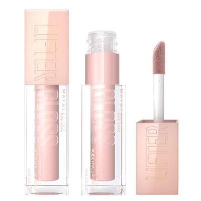 Maybelline New York Lifter Gloss, Plumping & Hydrating Lip Gloss with Hyaluronic Acid, Shade 002 Ice, Duo Bundle