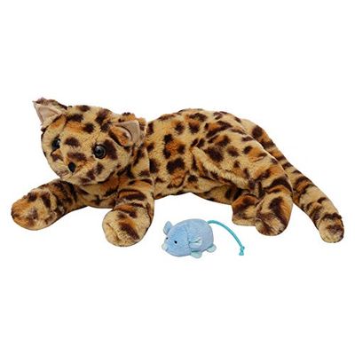 Manhattan Toy Loki léopard en Peluche Chat avec Pattes Avant magnétiques et Jouet Souris magnétique