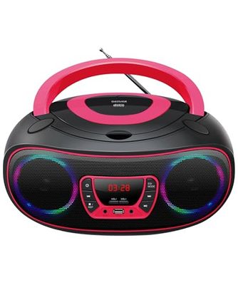 Denver Lecteur de CD Portable TCL-212BTPINK. Boombox. Radio FM. Bluetooth. Haut-parleurs Volume 4W. Entrée AUX. Lecture MP3 Via USB Rose