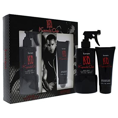 Kanon K.O. Knock Out For Men 2 Pc Gift Set 10oz Body Spray, 5oz Hair and Body Wash