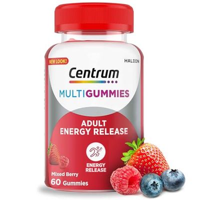 Centrum MultiGummies Energy Release Mixed Berry, Gummy Multivitamins for Adults, Natural Fruit Flavouring, Includes key vitamins D, B6, B12, 60 ct