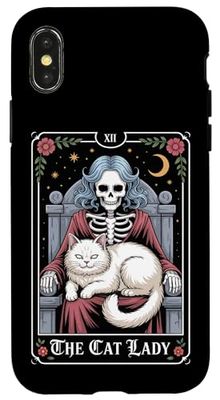 La Dama del Gato Tarot Tarjeta Esqueleto Gato mamá teléfono Carcasa para iPhone X/XS