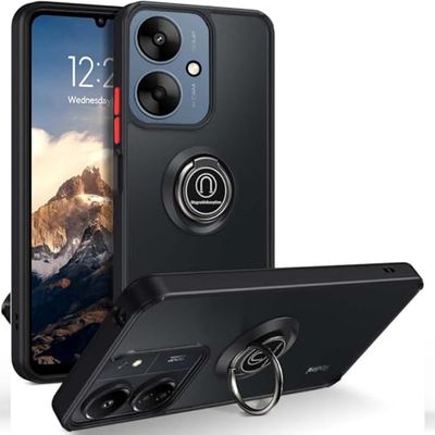 Tumundosmartphone Matt fodral med svart kant och 360 roterande ring för Xiaomi Redmi 13C 5G