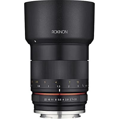 Rokinon Obiettivo con messa a fuoco manuale da 85 mm f/1.8 per fotocamere Sony serie E Mount Nex - Nero