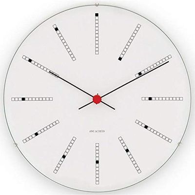 Bankiers Wandklok Ø21 Cm Wit/Zwart/Rood