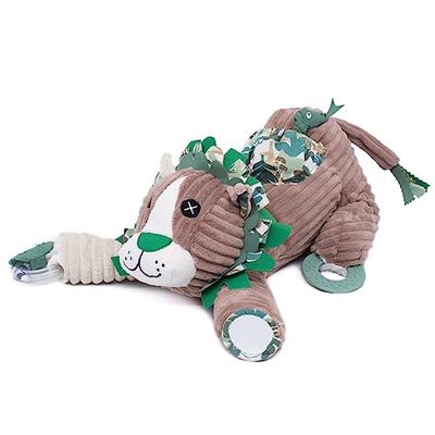 LES DÉGLINGOS - Peluche D'ACTIVITES Jélékros le Lion - Jouet d'éveil pour bébé - Idée Cadeau - Dès la Naissance - 41cm