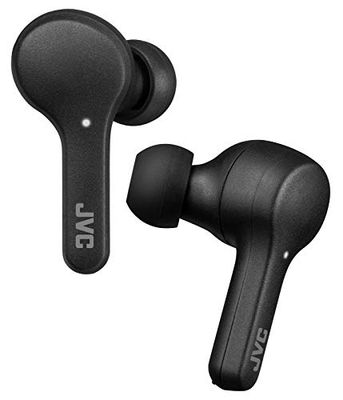 JVC écouteurs True Wireless, Intra-Auriculaires, résistant à la Pluie (IPX4), Bluetooth, HA-7T-B (Noir)