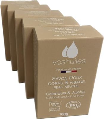 COSMOS - Set di 5 saponi calendula e jojoba, per pelli neutre