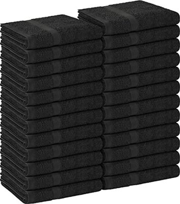 Utopia Towels - Asciugamani da palestra in cotone, confezione da 24 pezzi, colore: nero, 40,6 x 68,6 cm, non candeggiante, in cotone filato ringspun, massima morbidezza e assorbenza, facile da pulire