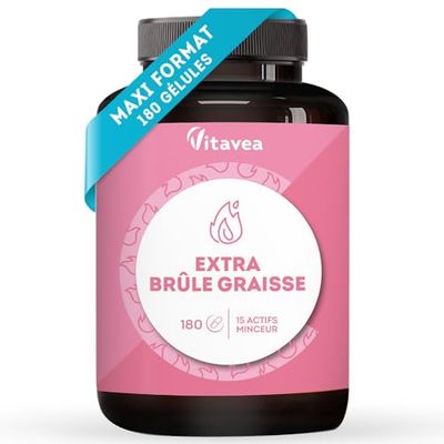 Complexe 15 Actifs, Action 4 en 1 - Thé Vert, Guarana, Queue de Cerises, L Carnitine, Konjac, Chrome, Nopal, Fenouil, L-Tyrosine, Gingembre - 180 gélules, 3 mois - Fabriqué en France - Vitavea