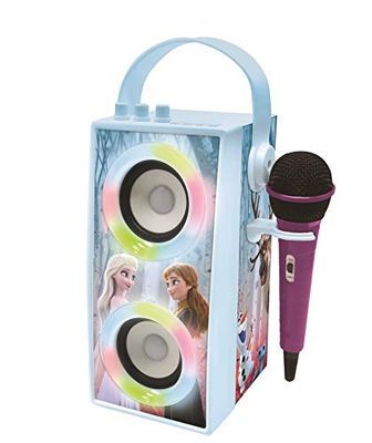 Enceinte Tendance Bluetooth® Lexibook Portable avec micro et effets lumineux La Reine des Neiges