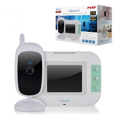 reer BabyCam S Digitale video-babyfoon, afluisterveilige FHSS-technologie, 300 m bereik, nachtzicht, intercomfunctie, geïntegreerde slaapliedjes