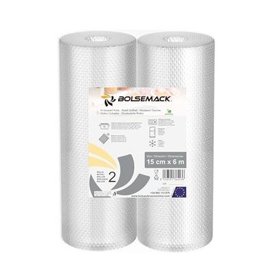 2 Vacuum Food Sealer Rolls (15 cm x 6 Meters)