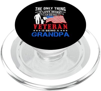Diseño de bandera estadounidense orgullosa de veteranos y abuelos PopSockets PopGrip para MagSafe