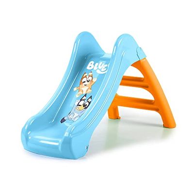 FEBER - First Slide Bluey, tobogán Infantil de tamaño pequeño, con Apertura para Manguera para Convertirse en tobogán de Agua, para niños y niñas a Partir de 1 año, Famosa (FEU10000)