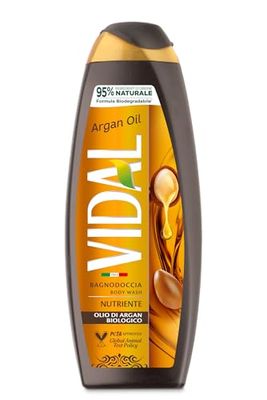 Vidal - Bagnoschiuma Argan Oil, Formula Nutriente, con Olio di Argan, Dermatologicamente Testato, 500ml