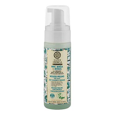 Natura Siberica Super Mint, bereza y retinol. Peeling de mousse para cuero cabelludo, 170 ml