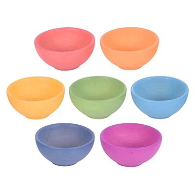 TickiT 73983 Rainbow Wooden Bowls - Pack of 7