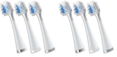 Waterpik - Têtes de Rechange Triple Sonic pour Brosse à Dents Électrique Soin Complet, Lot de 6 (STRB-3EW)