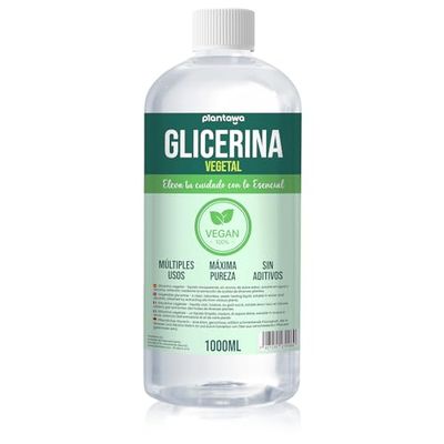 PLANTAWA Glicerina Líquida Vegetal 1L | Glicerina Líquida para Hacer Jabones, Cosméticos y Secado de Flores | Hidratante Natural para Piel y Cabello, 99.5% Pura y Sin Aditivos