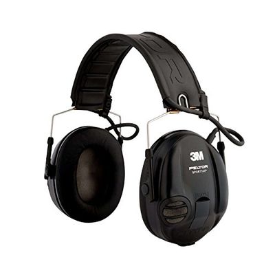 3M Peltor SportTac Impuls-gehoorbescherming voor jagers en sportbeschermers, inclusief AAA, SNR 26 dB, 1 stuk, STAC-RD, zwarte en rode schalen