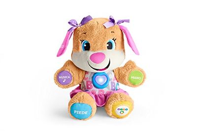 Fisher-Price la sœur de Puppy Eveil Progressif jouet bébé, peluche interactive, plus de 50 chansons et 3 niveaux 6 mois et plus, Version: Italien, FPP54