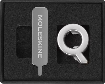 Moleskine Pin for Notebook or Planner Letter Q, Letter Pin, Customize The Elastic Closure, Special Customized Gift, Color Silver
