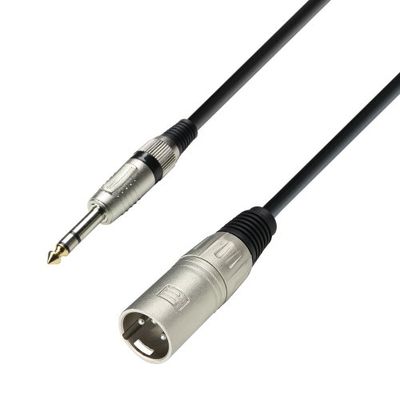 Microfoonkabel, XLR male naar 6,3 mm jack stereo 3 m