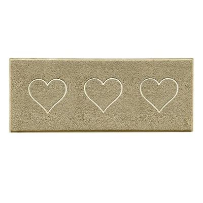 Nicoman Heart Shape Embossed Entrance Door Mat Non Slip Dirt Trapper PVC Spaghetti Mat with Rubber Base, Jet Washable Quick Drying Doormat Watertight Indoor or Outdoor - (Runner, Beige, 150 x 60cm)