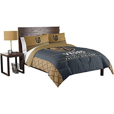 Northwest NHL Vegas Golden Knights Unisex-Adult Comforter and Sham Set, Full/Queen, Draft