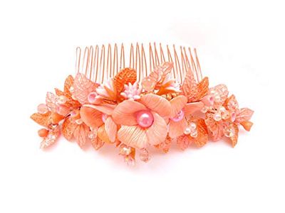 Peineta Sposa Ornamento fiori rosa fata per la decorazione dei capelli porcellana fredda