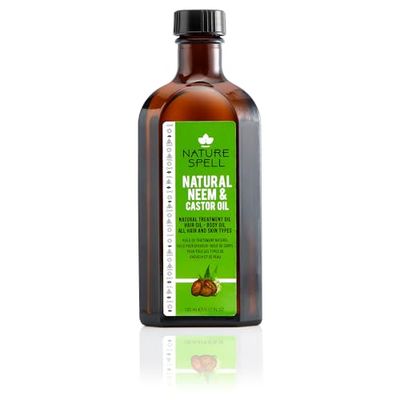 Nature Spell Aceite de tratamiento de neem y ricino para cabello y cuerpo, 150 ml
